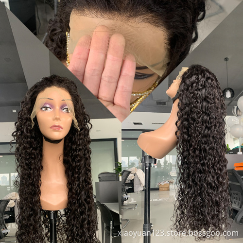 Buyer Recommend Water Wave Pure Human Hair 10A Grade Virgin Cuticle Aligned Lace Front Curly Wig Human Hair Wigs for Black Women